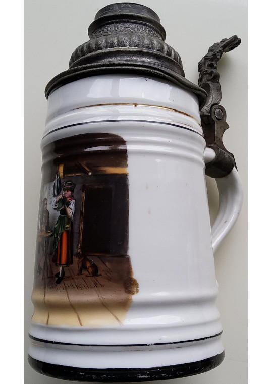 Halbă din ceramică pictată